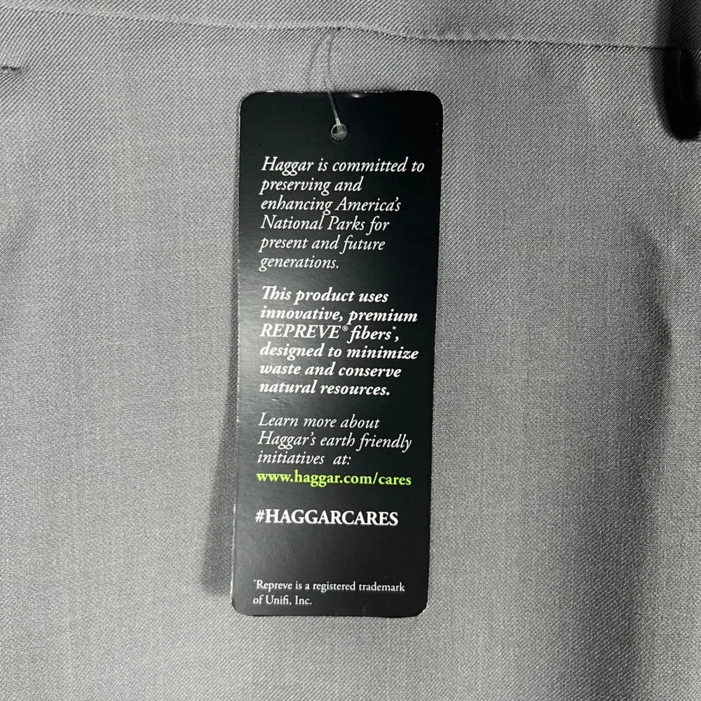 Haggar Premium Comfort Dress‎ Pants Mens 40x29 Grey Straight Fit HD70652 NEW